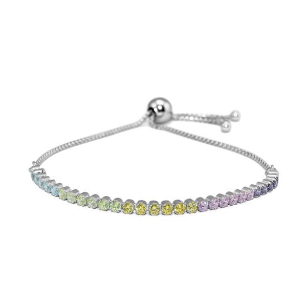 ckk 925 sterling silver multi-color sparkling strand bracelet, multi-colored stone original jewelry making birthday gift, Golden;silver